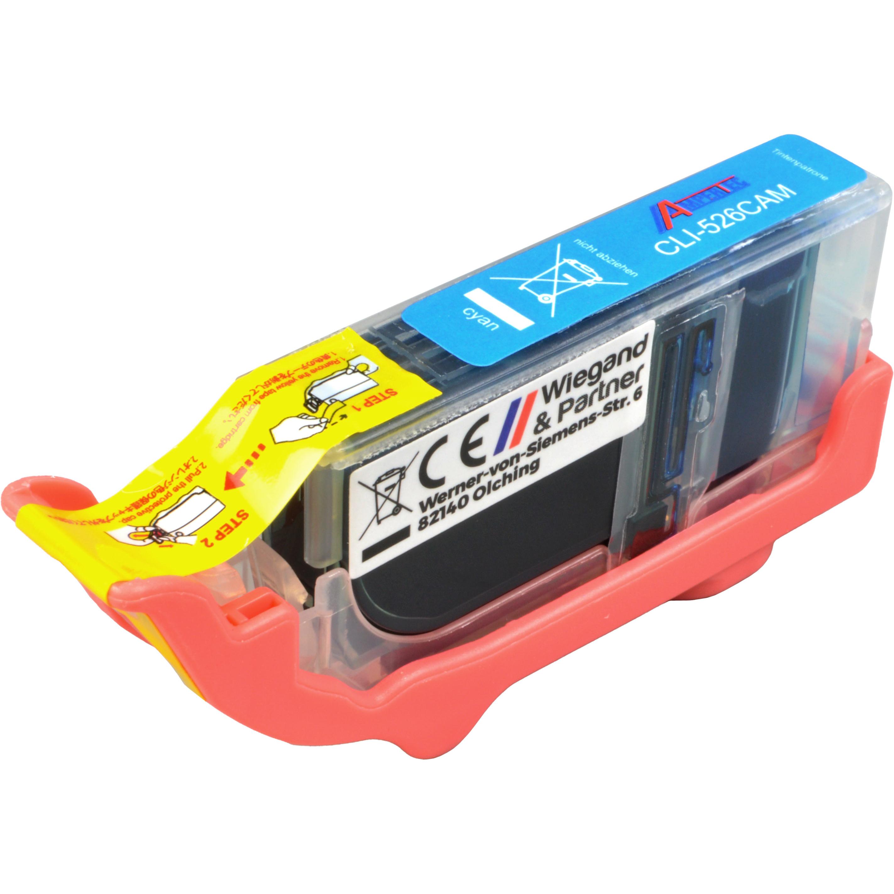 Ampertec, Druckerpatrone, Tinte ersetzt Canon 4541B001 CLI-526C cyan (C)