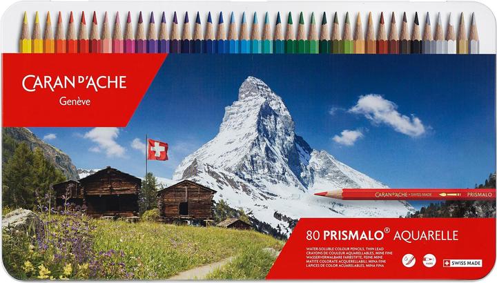 Caran d'Ache Prismalo Aquarelle Metallschachtel (Mehrfarbig, 80 x)