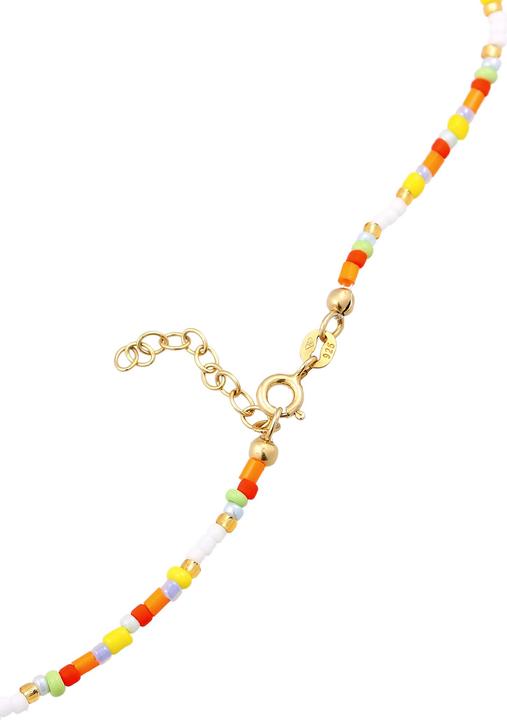 Actual product image Elli Choker, multi-colour, peace sign (925 Sterling silver gold-plated, Glass, Plastic, No stone, 36 cm)