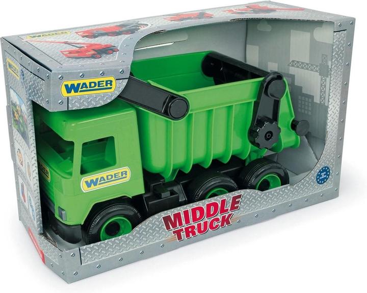 Actual product image Wader Green middle truck dump truck in a cardboard box