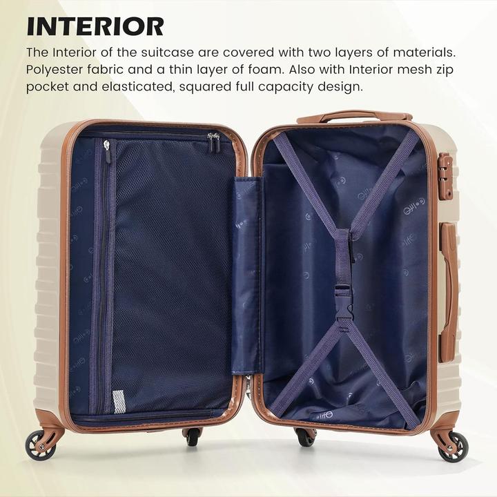 Image du produit Coolife 3-teiliges Hartschalenkoffer-Set mit TSA-Schloss (93 l)