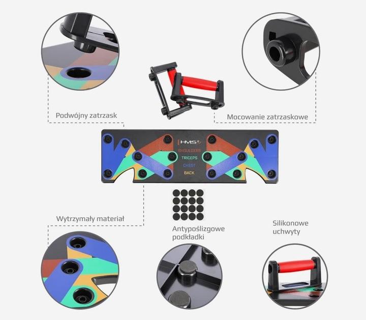 Immagine prodotto HMS Pu10 Pedana Push-Up Multifunzionale Rossa