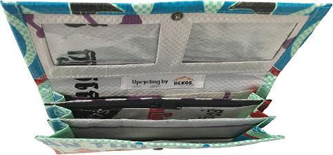 Immagine prodotto Bekos Upcycling - Borsetta da donna realizzata con sacchetti di cibo per pesci riciclati, verde chiaro