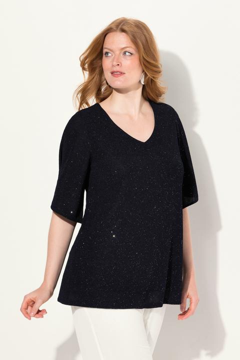 Actual product image Ulla Popken Sparkling Layered Short Sleeve Tee (46, 48)