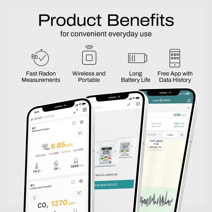Produktbild Aranet Radon PLUS HOME Sensor, Bluetooth