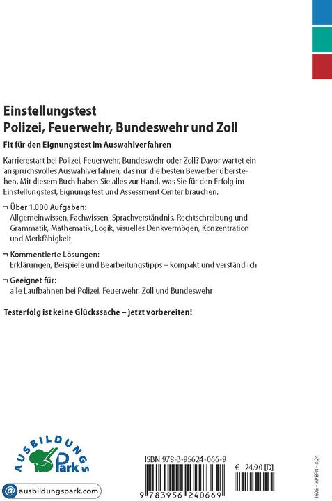 Actual product image Einstellungstest Polizei, Feuerwehr, Bundeswehr und Zoll (German, Guth Kurt, Mery Marcus, 2018)