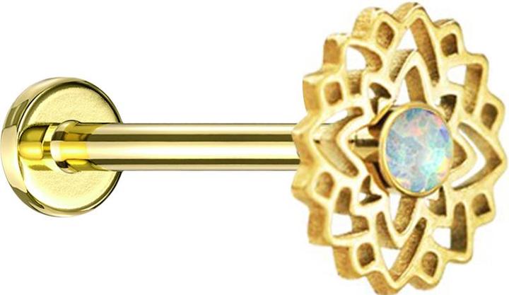 Immagine prodotto Star Piercing Teschio nero a tunnel svasato con serpente a sinistra (senza ottone, Acciaio chirurgico 316L)