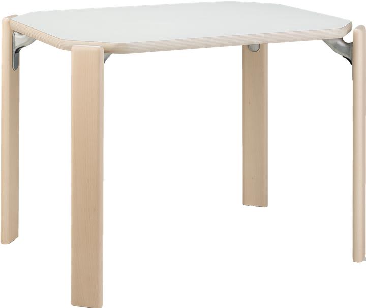 Natural lacquered beech, Synthetic resin cream white