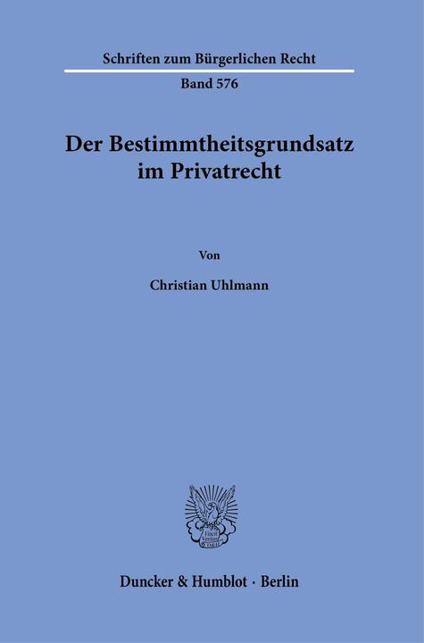Actual product image Uhlmann:Der Bestimmtheitsgrundsatz im P (German, Christian Uhlmann, 2024)
