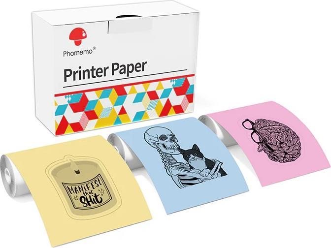 Phomemo Papier à autocollants pour T02 & Q02 & M02 (3 rouleaux/boîte)
