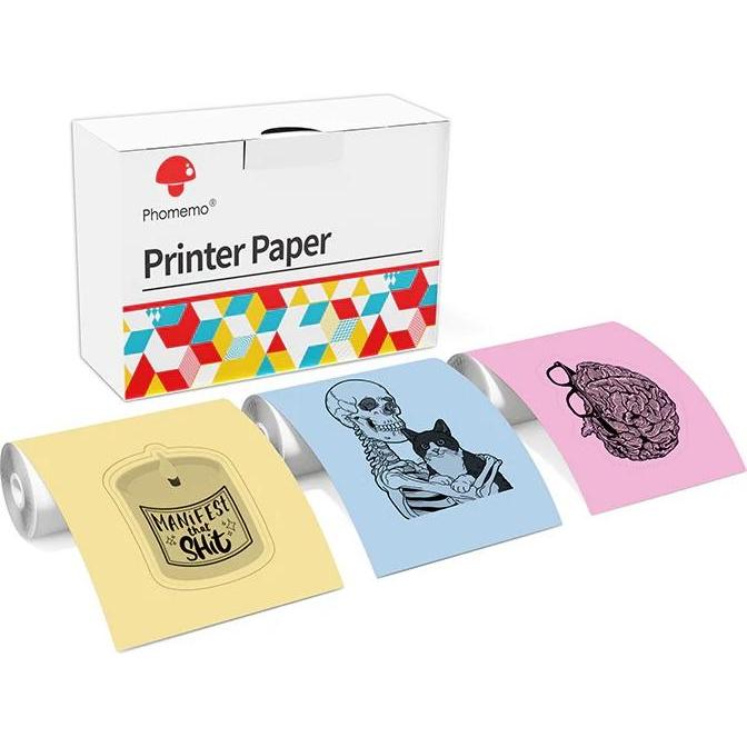 Phomemo Stickerpapier für T02 & Q02 & M02 (3 Rollen/Box) (Q12-RMYPB)