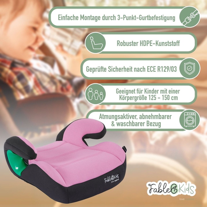 Produktbild FableKids Autokindersitz (Kindersitzerhöhung, ECE R129/i-Size Norm)