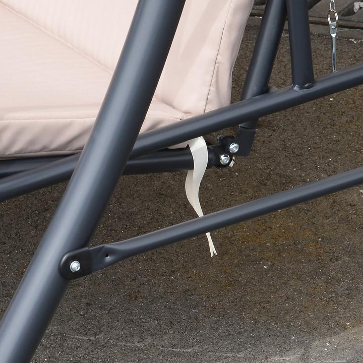 Immagine prodotto Outsunny Hollywoodschaukel Stahl, Polyester Beige+Schwarz