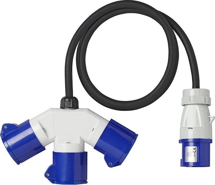 Actual product image ProPlus CEE 3-way distributor 16A 150cm 3x2,5mm² (DC connector)