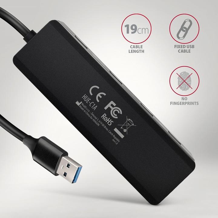 Actual product image Axagon HUE-C1A 4-port 5 Gbit (USB-C, 4 Ports)