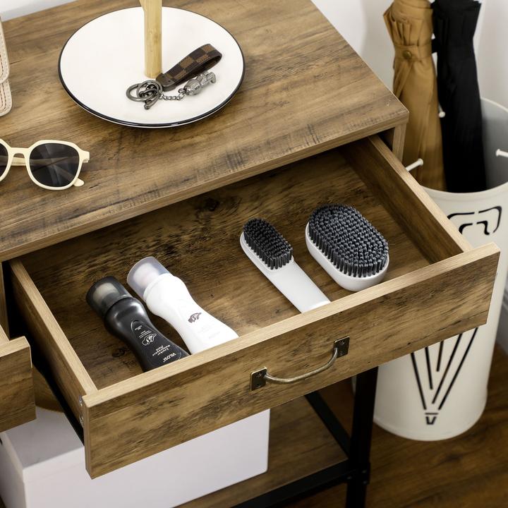 Image du produit Homcom Table console avec 2 tiroirs (35 x 35 x 76.50 cm)