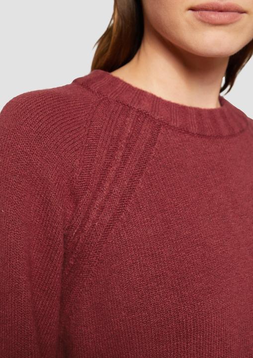 Produktbild S.Oliver Strickpullover Strickpullover mit Raglanärmeln und Schlitz am Saum (34)