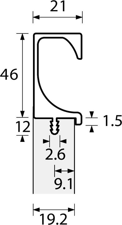 Actual product image Hettich Shell handles ProDecor Capris