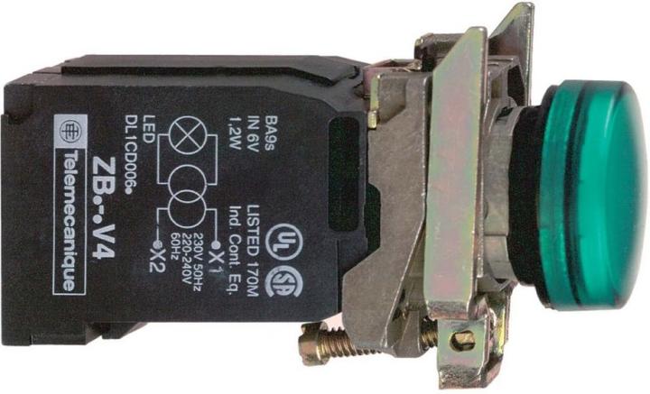 Actual product image Schneider Electric Indicator light BA9s 230VAC green XB4BV43