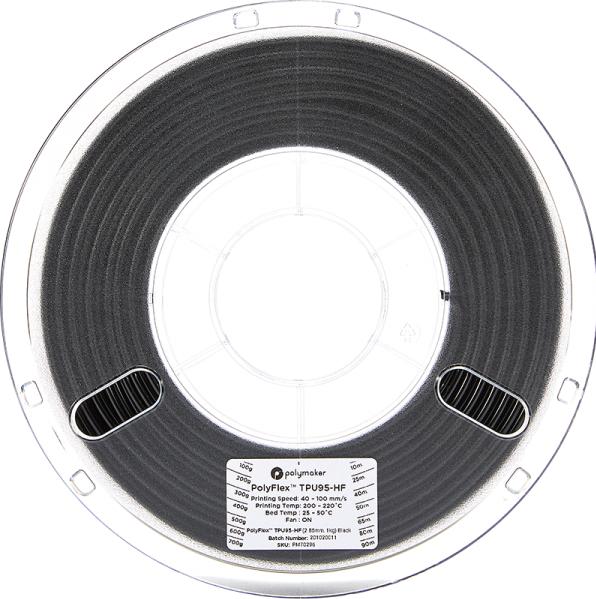 Produktbild Polymaker PolyFlex TPU95-HF - Black - 2.85mm (TPU, 2.85 mm, 1000 g)
