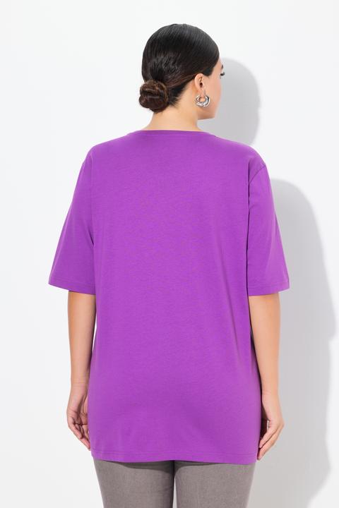 Actual product image Ulla Popken Basic Round Neck Short Sleeve Relaxed Fit Tee (46, 48)
