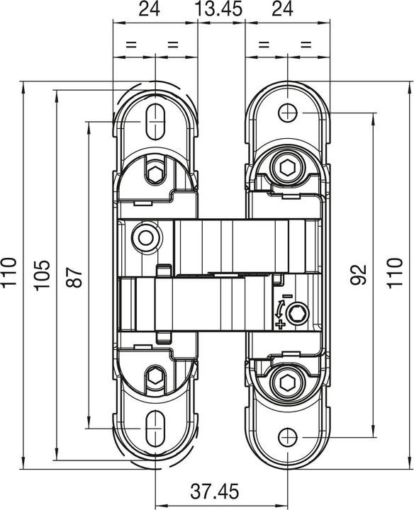 Actual product image Krona Koblenz Door hinge K1019 white