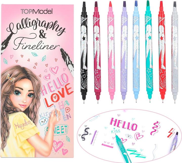 Top Model Kalligraphy und Fineliner Set (Mehrfarbig, 8 x)