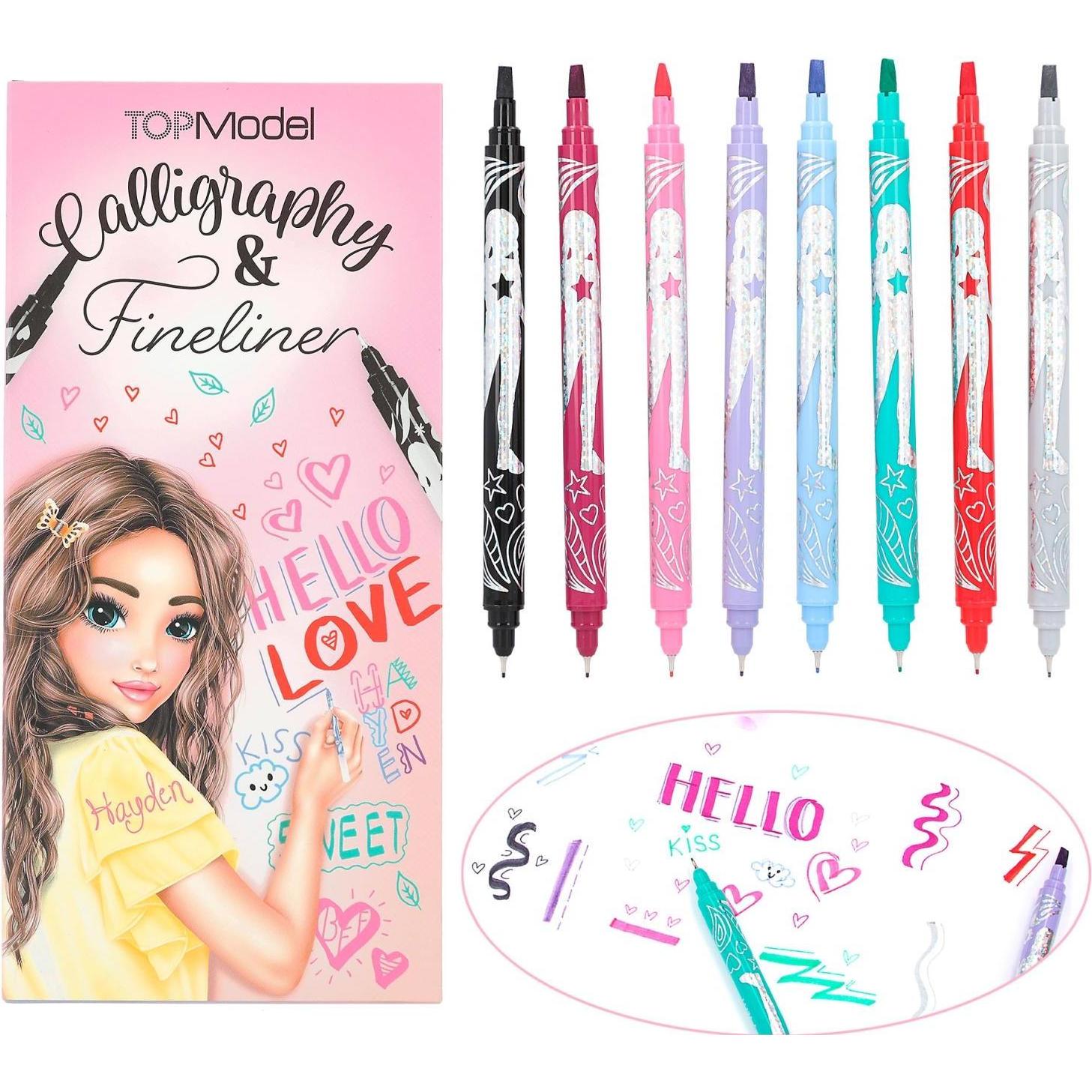 Top Model, Malstifte, Kalligraphy und Fineliner Set (Mehrfarbig, 8 x)