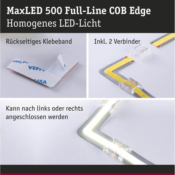 Produktbild Paulmann MaxLED 500 Full-Line COB Stripe Ecke (Weiss, 3 cm, Indoor)