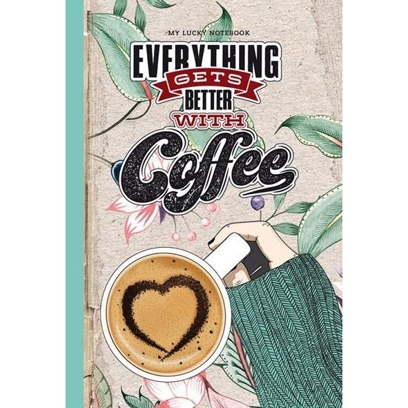 Fresh, Quaderni + Bloc notes, Quaderno decorativo 143x210/64K a scacchiera caffè (A5, Quadretti)