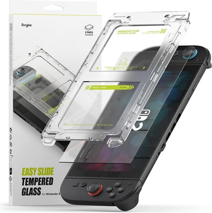Produktbild Ringke Easy Slide 2er-Pack gehärtetes Glas für Nintendo Switch 2 – Transparent (Switch)