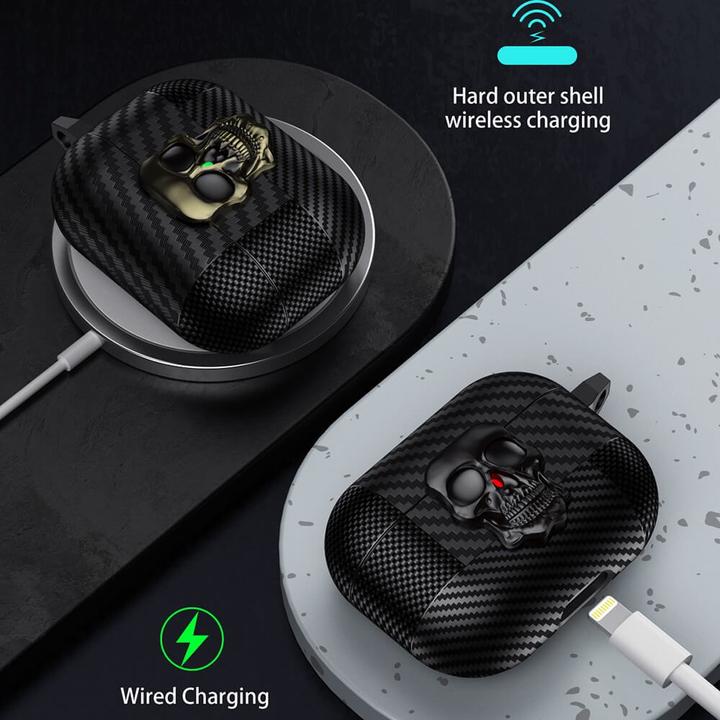Produktbild Cover-Discount AirPods 4 Skull Schutzhülle mit Karabiner (Kopfhörer Hülle)