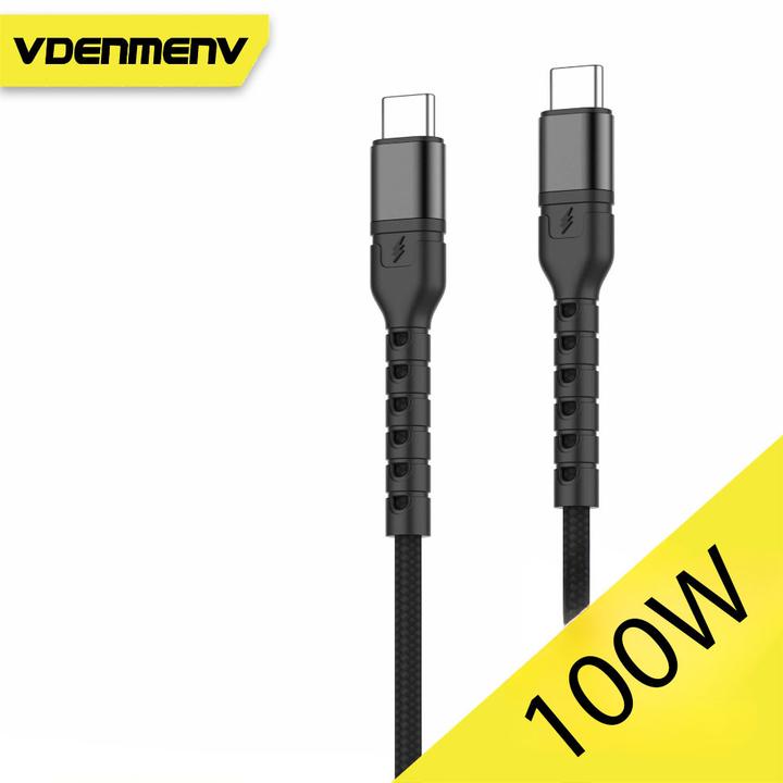 Produktbild DENMEN USB TYP-C AUF TYP-C KABEL SCHWARZ 5A 100w D59C-B (100 W)