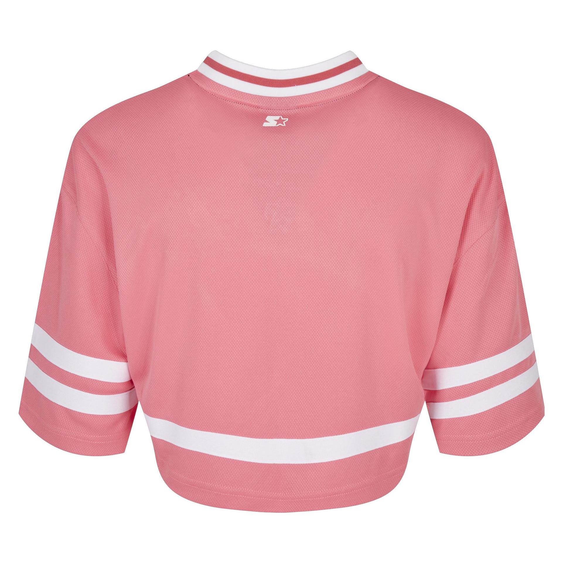 Starter, Damen, Sportshirt, Ladies Cropped Mesh Jersey (L, S), Rosa, L, S