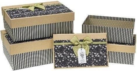 Actual product image Teka Geschenkbox mit Schleife, 4 Stück, ROSETTE-Streifen (Gift box, 4 x)
