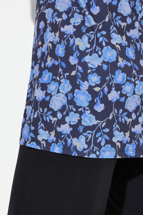 Produktbild Ulla Popken Longshirt, A-Linie, Blumenmuster, V-Ausschnitt (46, 48)