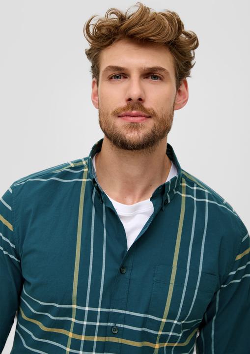 Produktbild s.Oliver Hemd Slim: Karohemd aus Baumwollstretch (S)
