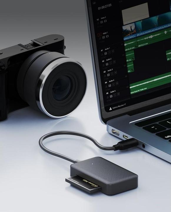 Actual product image PowerGuard Quad 4-in-1 USB-C Cardreader CompactFlash SD MicroSD MS (USB 2.0, USB 3.1)