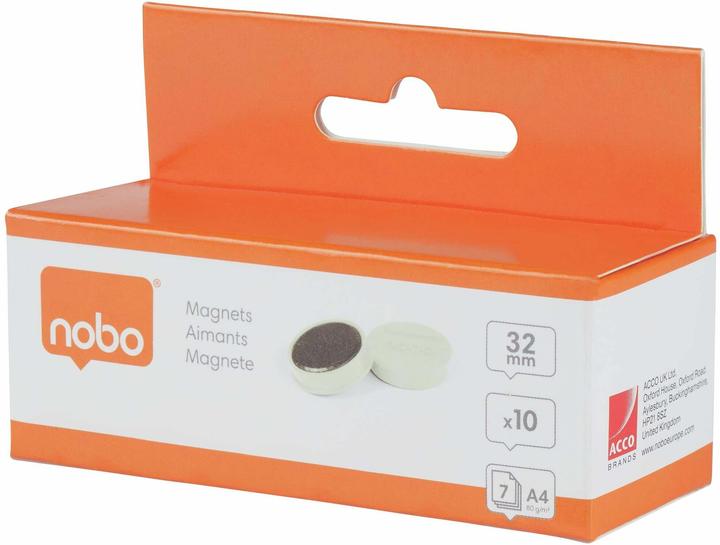 Image du produit Nobo Aimant rond 32mm 1915301 blanc 10 pièces (10x)