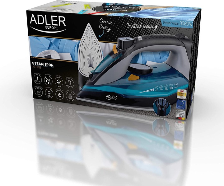 Produktbild Adler AD 5032 Bügeleisen Trocken-Bügeleisen Keramik-Bügelsohle (3000 W, 80 g/min)