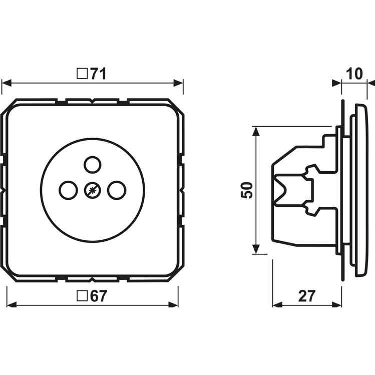 Thumbnail - JUNG, Steckdose, Steckdose 1f ws glz CD UP m.BS IP20 VP CD1520FKI
