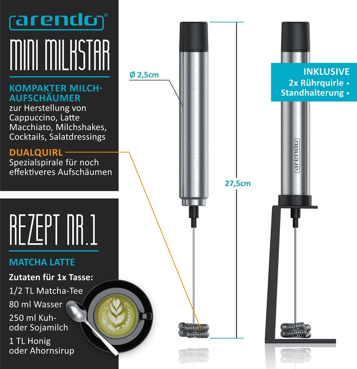 Actual product image Arendo Manual milk frother