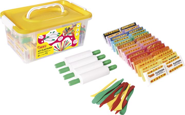 Jovi PLASTILINA Knetmasse Box mit Knetrollen & Modellierspach