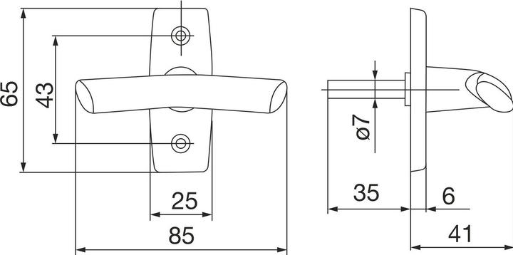 Produktbild Grundmann Triebolive - VK 7 x 35 mm, Rosette 25 x 65 mm, Alu poliert, 1 Stk