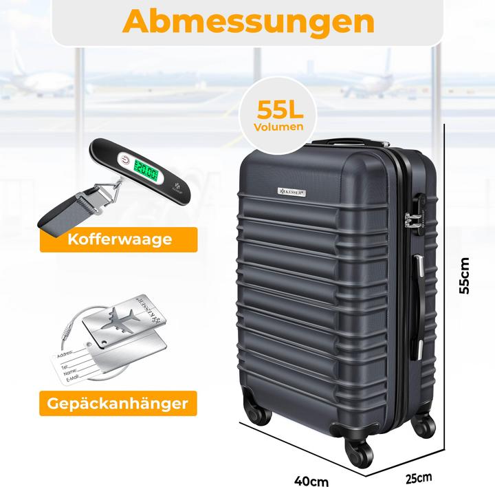 Produktbild Kesser Handgepäck Reisekoffer mit Kofferwaage (55 l)