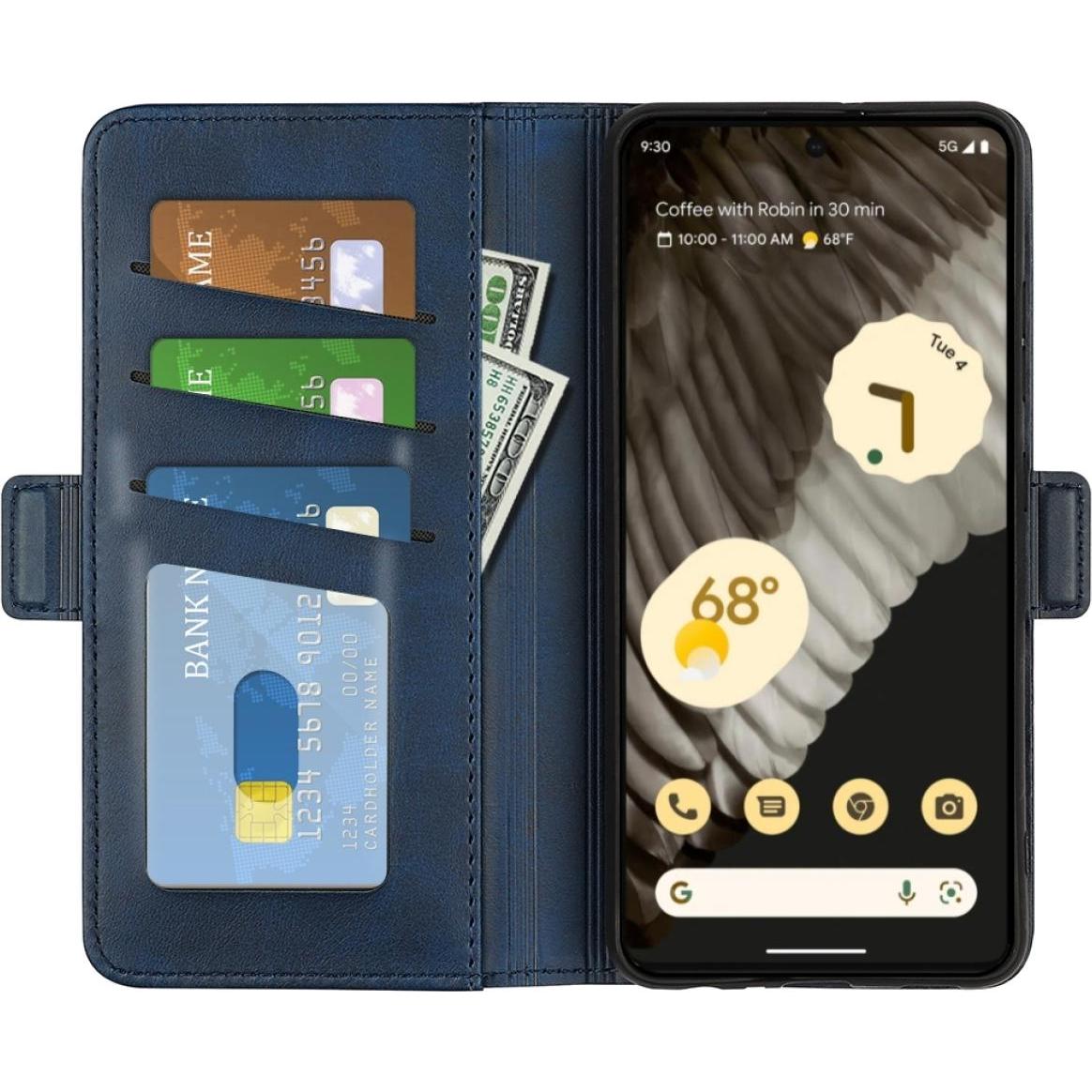 Screenguard Google Pixel 7 CardLounge Lederhülle (Google Pixel 7), Smartphone Hülle, Blau