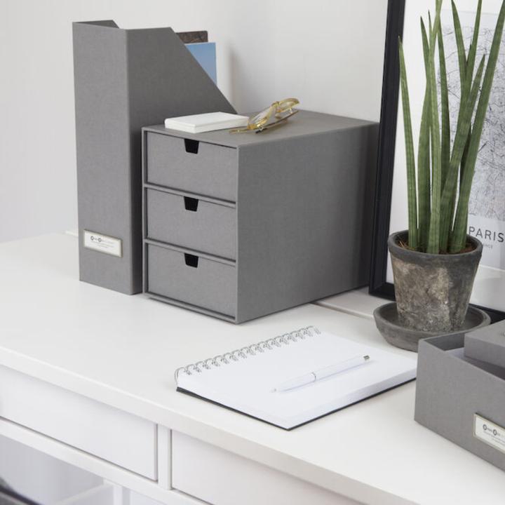 Actual product image Bigso INGRID Drawer Box 3 compartments Grey