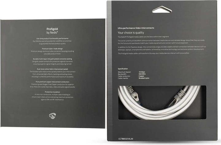 Immagine prodotto Nedis Cavo Cat 6a S/FTP | RJ45 maschio | RJ45 maschio | 3m | Senza strappo | Rotondo | Intrecciato / PVC (S/FTP, CAT6, 3 m)