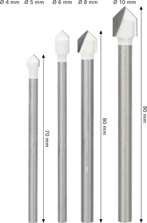 Image du produit Bosch Professional Zubehör Perceuse à verre et à carreaux 5 pièces (4,0-10 mm)