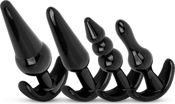 Actual product image Easytoys Butt Plug Set 4 Pieces - Black